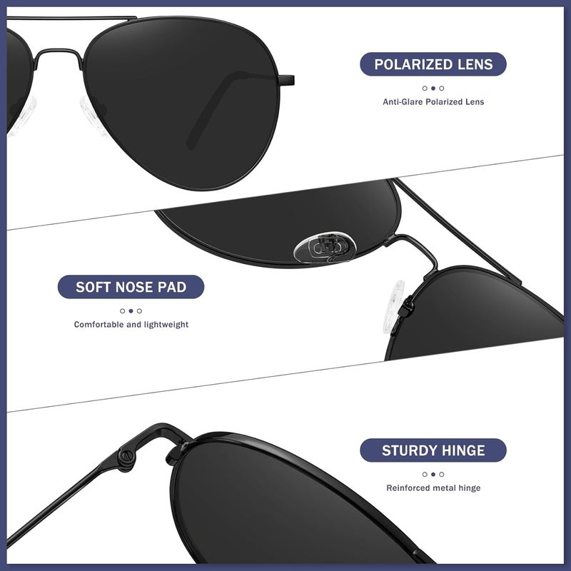WOWSUN Classic Polarized Aviator Sunglasses for Women Men - Image 4